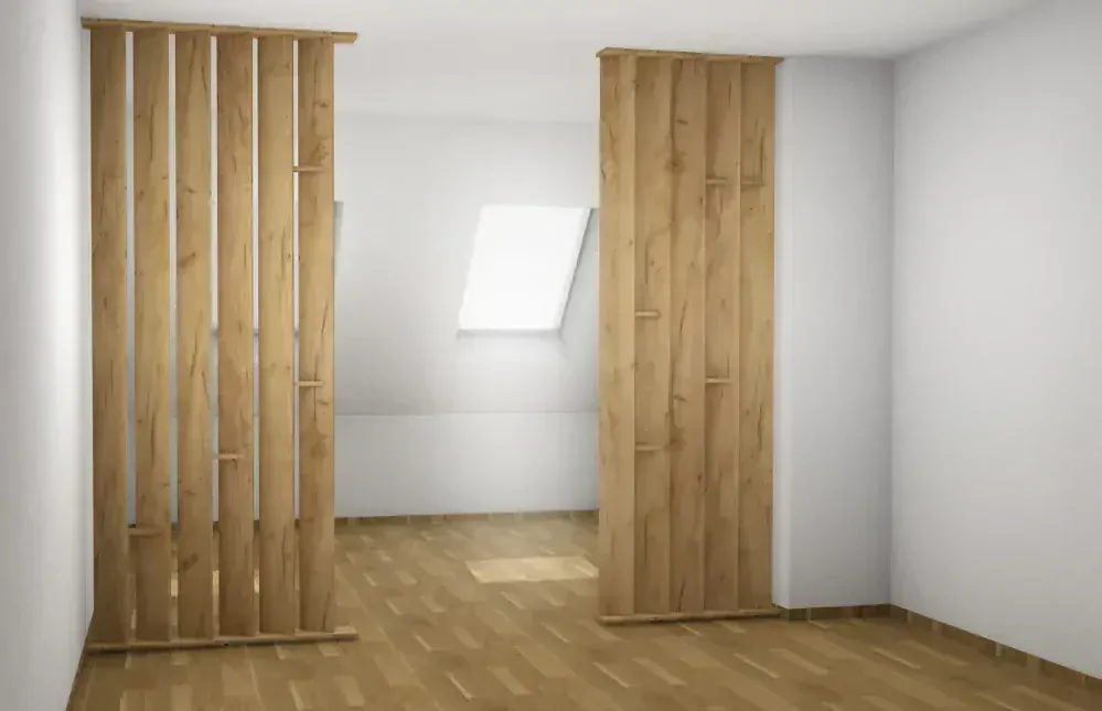 Deliaca stena Lamely s poličkami - decentný pohľad